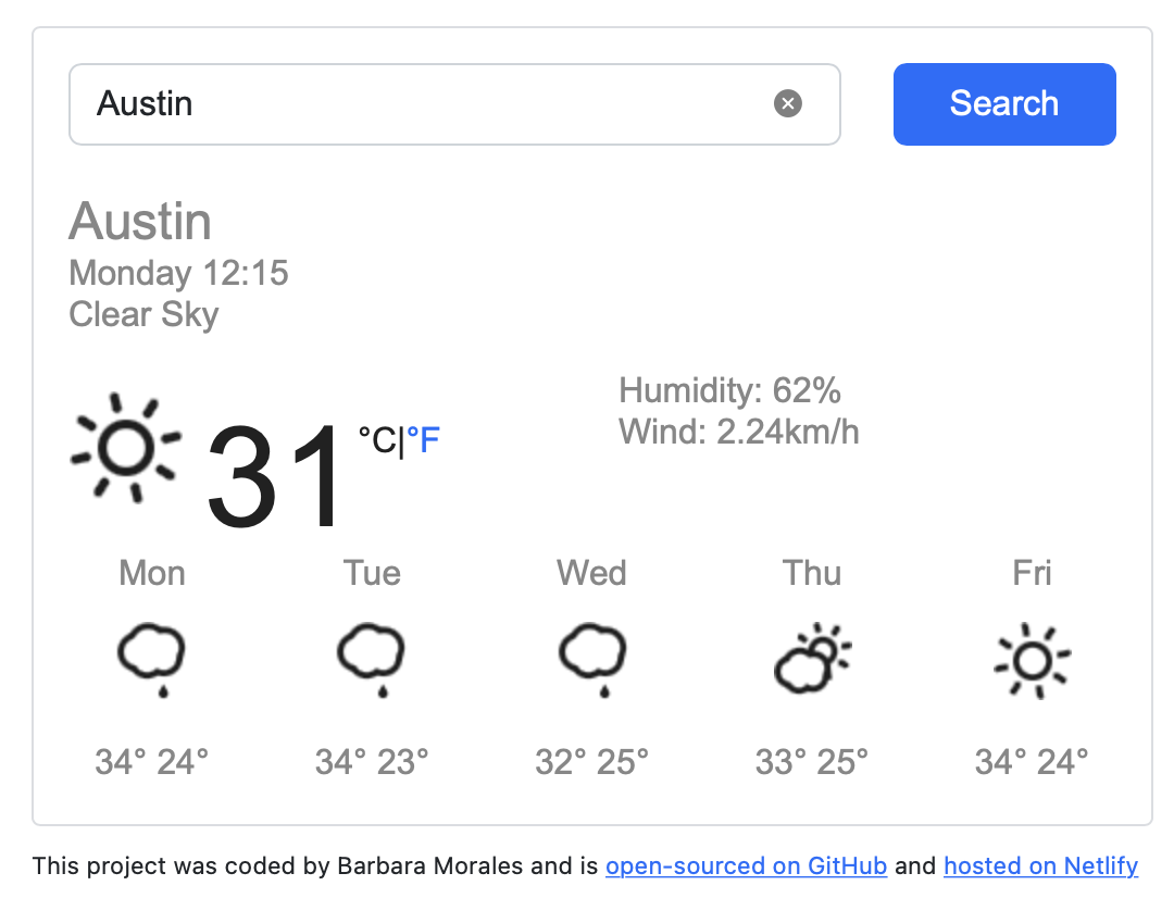 Weather App in React